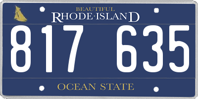 RI license plate 817635
