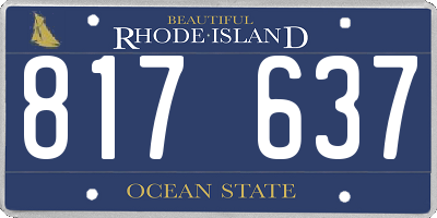 RI license plate 817637