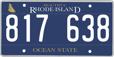 RI license plate 817638