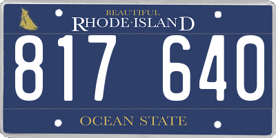RI license plate 817640