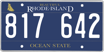 RI license plate 817642