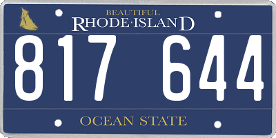 RI license plate 817644