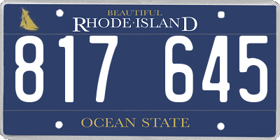 RI license plate 817645