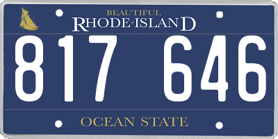RI license plate 817646