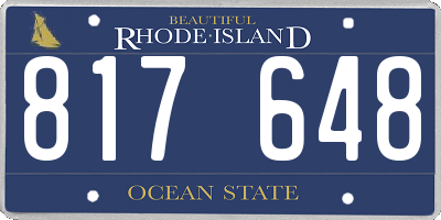 RI license plate 817648