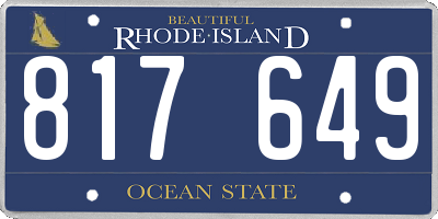 RI license plate 817649