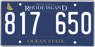 RI license plate 817650