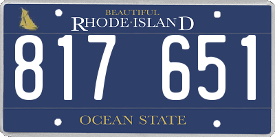 RI license plate 817651