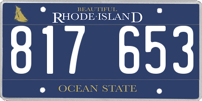 RI license plate 817653