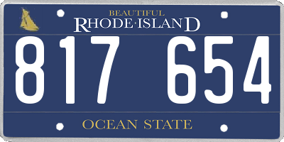 RI license plate 817654