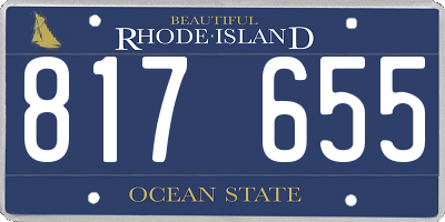 RI license plate 817655