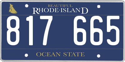 RI license plate 817665