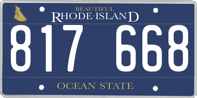 RI license plate 817668