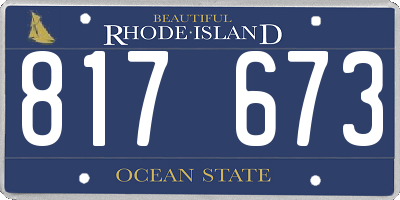 RI license plate 817673