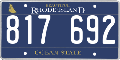 RI license plate 817692