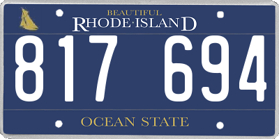 RI license plate 817694