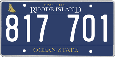 RI license plate 817701
