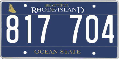 RI license plate 817704