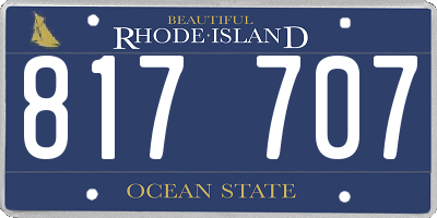 RI license plate 817707