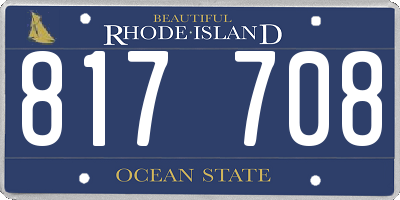 RI license plate 817708