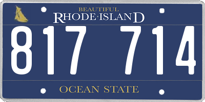 RI license plate 817714