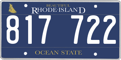 RI license plate 817722