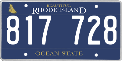 RI license plate 817728