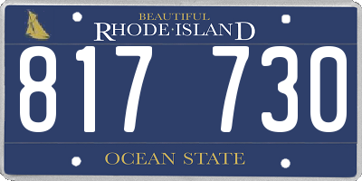 RI license plate 817730