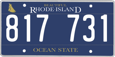 RI license plate 817731
