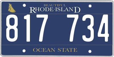 RI license plate 817734