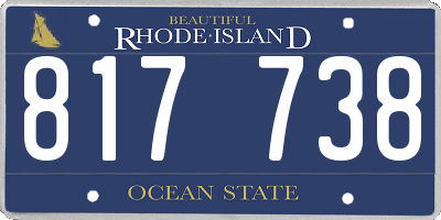 RI license plate 817738