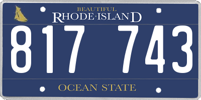 RI license plate 817743