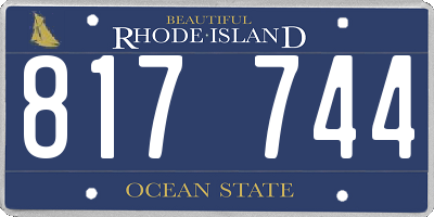 RI license plate 817744