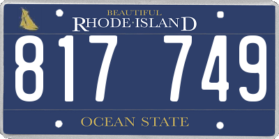 RI license plate 817749