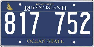 RI license plate 817752