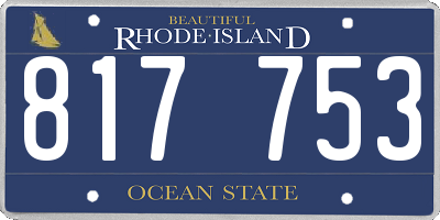 RI license plate 817753