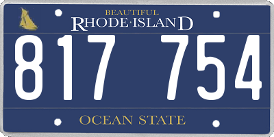 RI license plate 817754