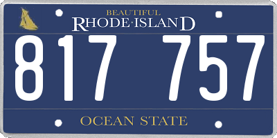 RI license plate 817757