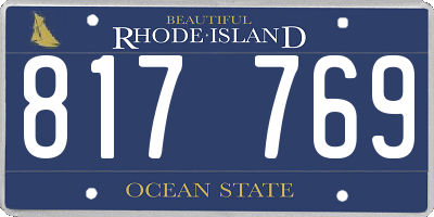 RI license plate 817769