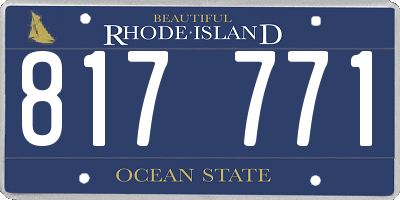 RI license plate 817771