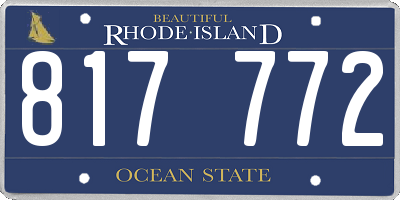 RI license plate 817772