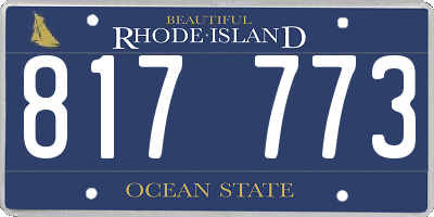 RI license plate 817773