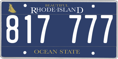 RI license plate 817777