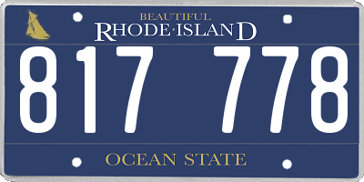 RI license plate 817778