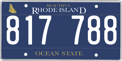 RI license plate 817788