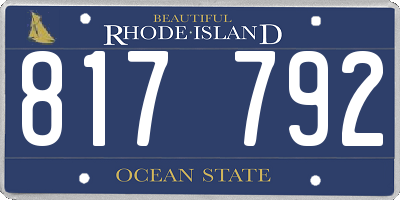 RI license plate 817792