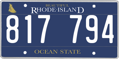 RI license plate 817794