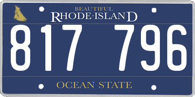 RI license plate 817796
