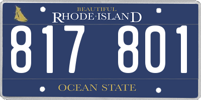 RI license plate 817801