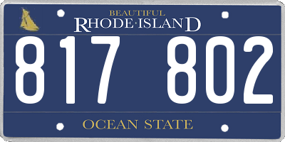 RI license plate 817802